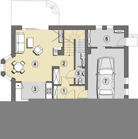 Rzut projektu Malibu - Parter
