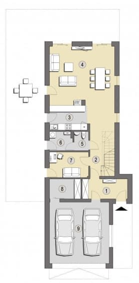 Rzut projektu Positano - Parter