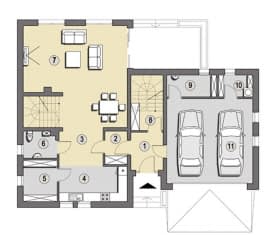 Rzut projektu Teneryfa B - Parter