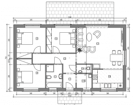Rzut projektu domek na Piastowskiej 16-02 (002 ES 16-02) - Rzut parteru