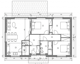 Rzut projektu domek na Piastowskiej 20-04 (002 ES 20-04) - Rzut parteru