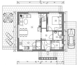 Rzut projektu domek Nieduży MINI ET (010 ET MINI) - Rzut parteru