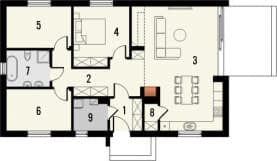 Rzut projektu Studio 36 - Parter