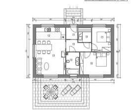 Rzut projektu domek na Miodowej 62-DD (003 ET 62-DD) - Rzut parteru