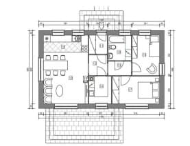 Rzut projektu domek na Miodowej 59-D (003 ET 59-D) - Rzut parteru