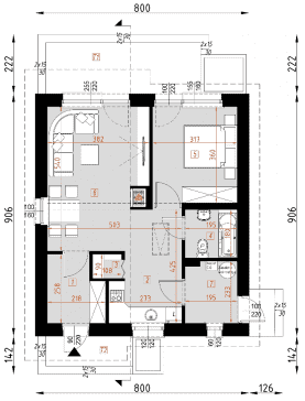 Rzut projektu D142 - WT2021 - Parter