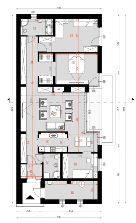 Rzut projektu D114 - Parter