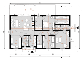 Rzut projektu D292A - WT2021 wersja drewniana - Parter