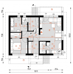 Rzut projektu D170D - WT2021 wersja drewniana - Parter