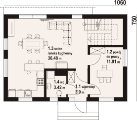 Rzut projektu bobrów a3 - Parter