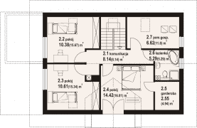 Rzut projektu drozdowo 3 dw - Poddasze