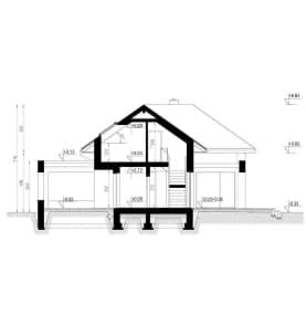 Rzut projektu HOMEKONCEPT 53 - przekrój