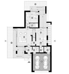Rzut projektu HOMEKONCEPT 51 - Rzut parteru
