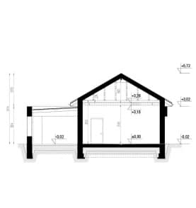 Rzut projektu Garaż HOMEKONCEPT G 02 - przekrój
