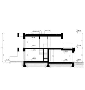 Rzut projektu HOMEKONCEPT 52 D - przekrój