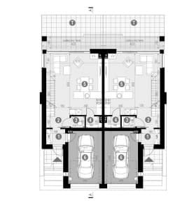 Rzut projektu HOMEKONCEPT 61 D - Rzut parteru