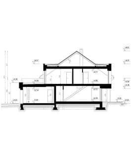 Rzut projektu HOMEKONCEPT 61 D - przekrój