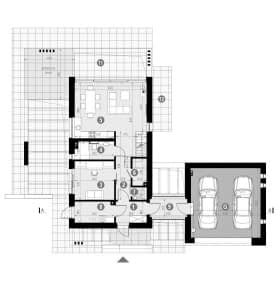 Rzut projektu HOMEKONCEPT 66 G2 - Rzut parteru