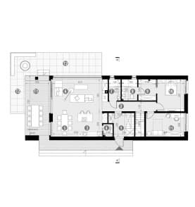 Rzut projektu HOMEKONCEPT 89 - Rzut parteru