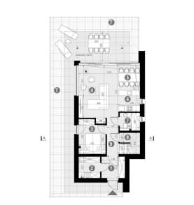Rzut projektu HOMEKONCEPT 95 A - Rzut parteru