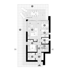 Rzut projektu HOMEKONCEPT 95 - Rzut parteru