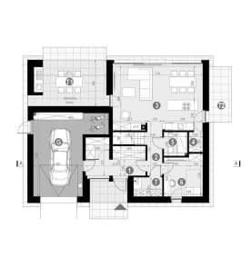 Rzut projektu HOMEKONCEPT 100 G1 - Rzut parteru