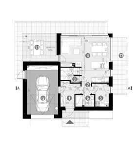 Rzut projektu HOMEKONCEPT 101 G1 - Rzut parteru