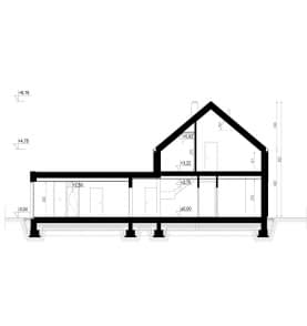 Rzut projektu HOMEKONCEPT 100 wariant 04 - Przekrój
