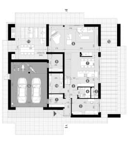 Rzut projektu HOMEKONCEPT 98 - Rzut parteru