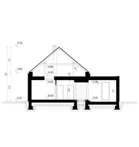 Rzut projektu HOMEKONCEPT 117 G1 - przekrój