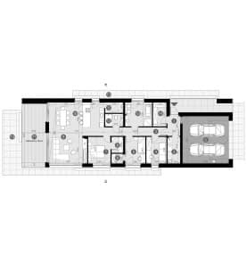 Rzut projektu HOMEKONCEPT 117 G2 wariant 01 - Rzut parteru