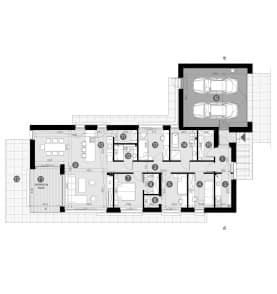 Rzut projektu HOMEKONCEPT 117 G2 wariant 02 - Rzut parteru