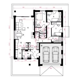 Rzut projektu Melisa z garażem 2st. - Parter