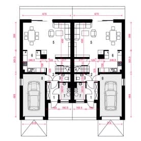 Rzut projektu Aria A-BL z garażem - Parter