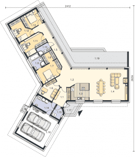 Rzut projektu Girona (DCB75) - Parter