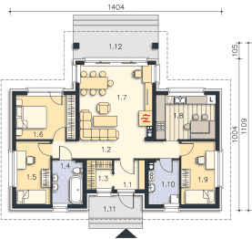 Rzut projektu Colombo (LMB63) - Parter