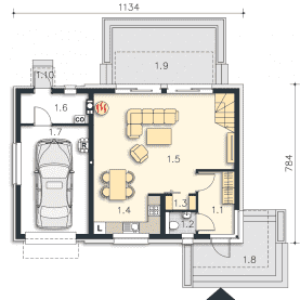 Rzut projektu Edynburg (DCP291) - Parter