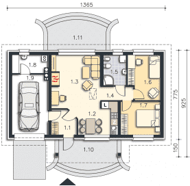 Rzut projektu Leeds III (LMB70B) - Parter