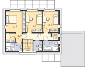 Rzut projektu Espoo Pasywny 4 (LDP04) - Piętro