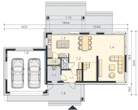 Rzut projektu Newcastle (DCP364) - Parter