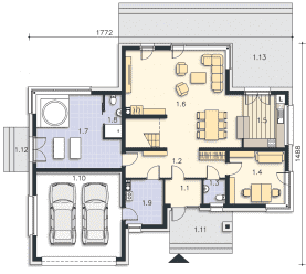 Rzut projektu Matera (DCP367) - Parter