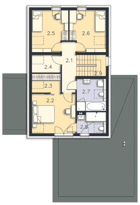 Rzut projektu Newcastle II (DCP364a) - Poddasze