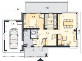 Rzut projektu Newcastle IV (DCP364c) - Parter