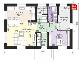 Rzut projektu Dom przy Alabastrowej 29 - Parter