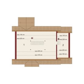 Rzut projektu Elian PS - Rzut poddasza