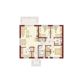 Rzut projektu Focjusz 3 - Rzut parteru
