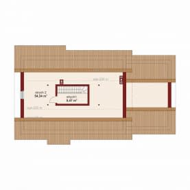 Rzut projektu Atlant  2 PS - Rzut poddasza