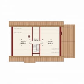 Rzut projektu Domena 104 A-T - Rzut poddasza