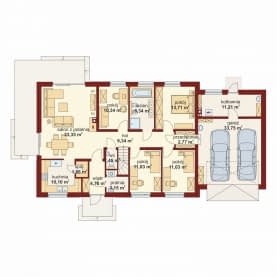 Rzut projektu Domena 104 B-T - Rzut parteru