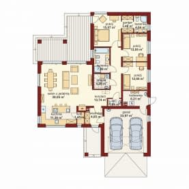 Rzut projektu Domena 126 B - Rzut parteru